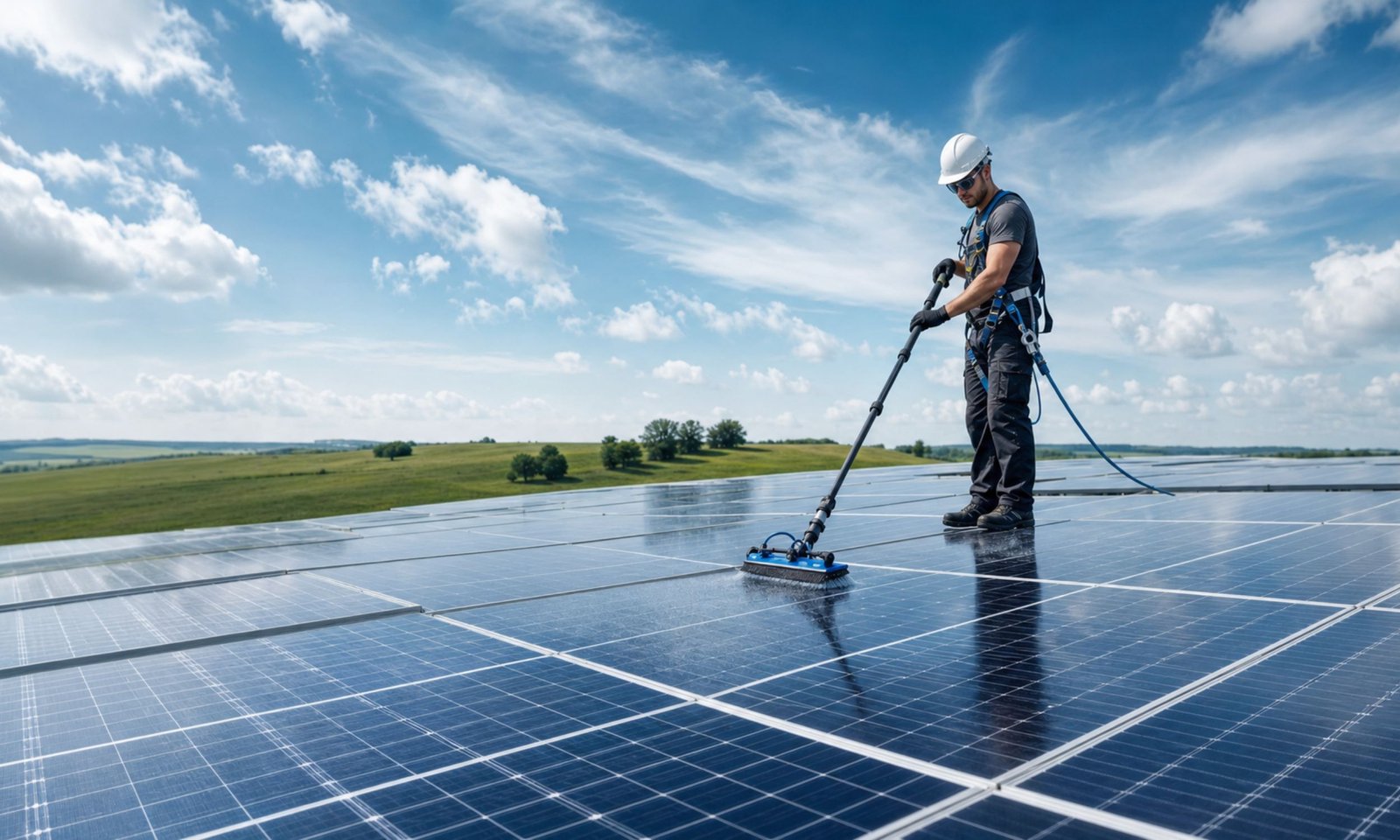 Reinigung einer Photovoltaikanlage